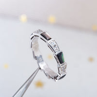 [Perlaura Jewelry ]SERPENTI RING SILVER  DIAMOND BLACK MOP 3MM