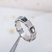 [Perlaura Jewelry ]SERPENTI RING SILVER DIAMOND BLACK MOP 4MM