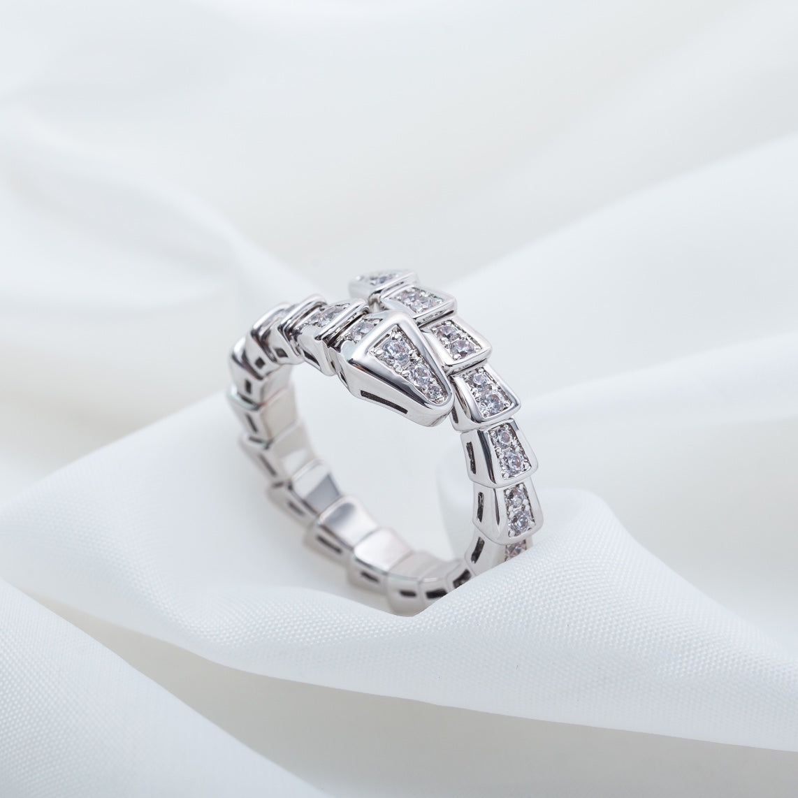 [：Polaidi]SERPENTI RING SILVER DIAMOND PAVED 4MM