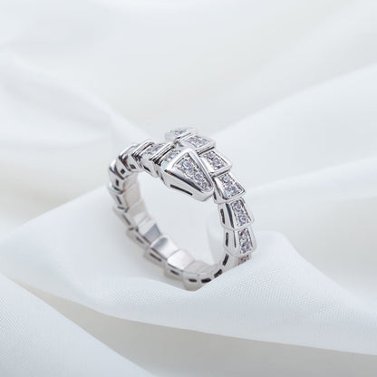 [：Polaidi]SERPENTI RING SILVER DIAMOND PAVED 4MM