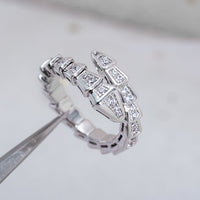 [Perlaura Jewelry ]SERPENTI RING SILVER DIAMOND PAVED 4MM