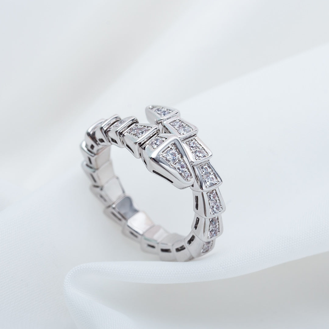 [：Polaidi]SERPENTI RING SILVER DIAMOND PAVED 4MM
