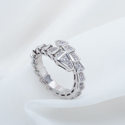 [：Polaidi]SERPENTI RING SILVER DIAMOND PAVED 4MM