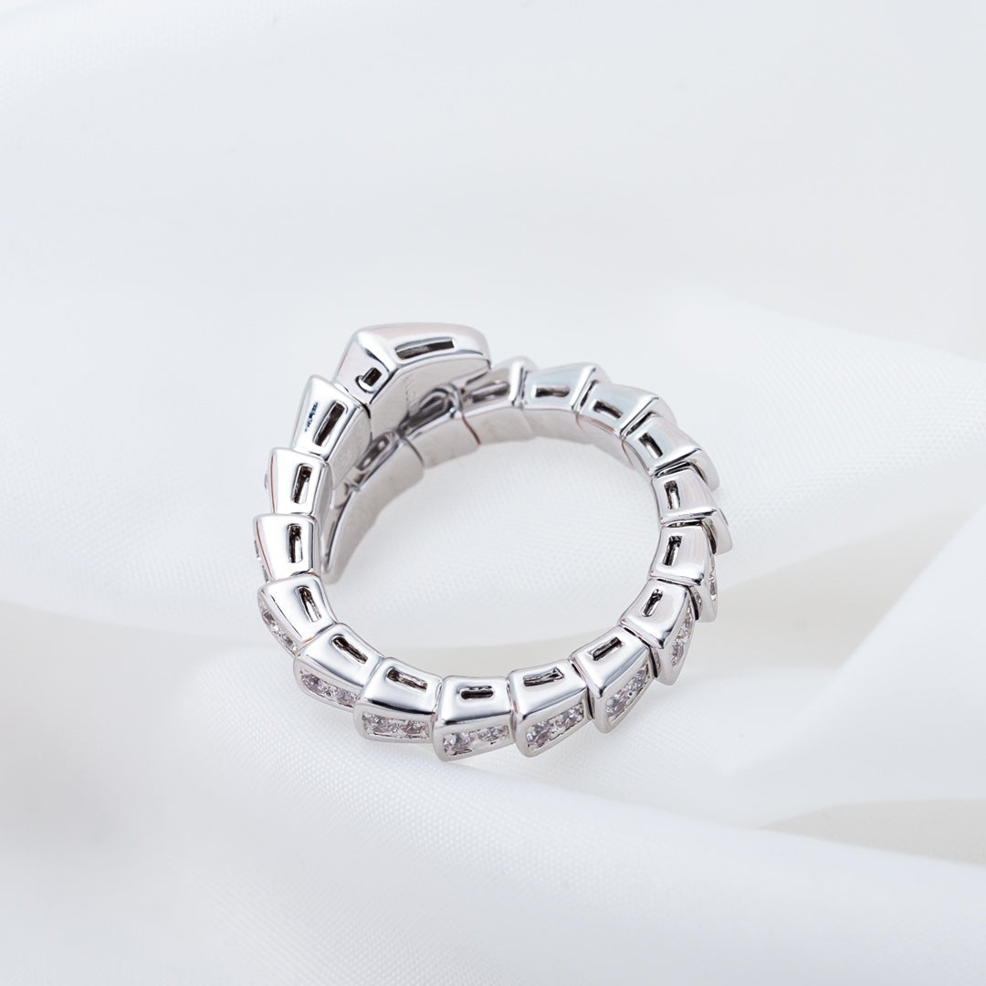 [：Polaidi]SERPENTI RING SILVER DIAMOND PAVED 4MM