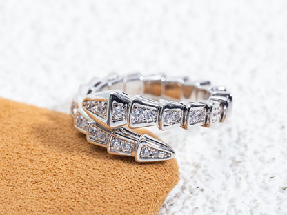 [：Polaidi]SERPENTI RING SILVER DIAMOND PAVED 4MM