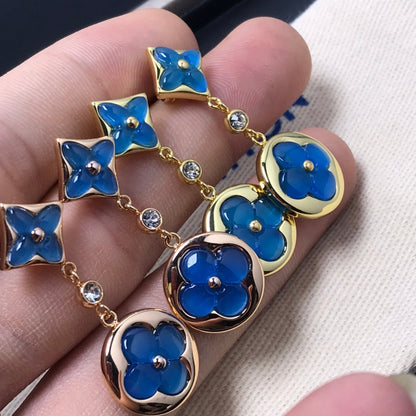 [：Polaidi Jewelry]スターアンドサン アゲートダイヤモンドピアス