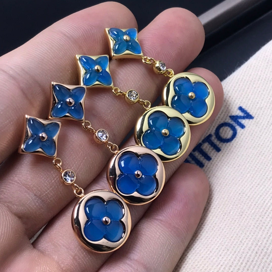 [：Polaidi Jewelry]スターアンドサン アゲートダイヤモンドピアス