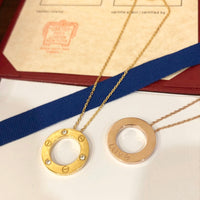[Perlaura Jewelry ]LOVE NECKLACE 16MM 3 DIAMONDS