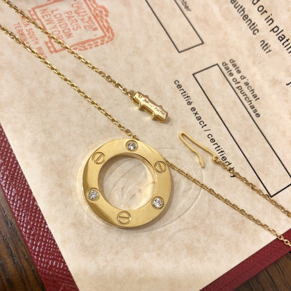 [：Polaidi Jewelry]LOVEネックレス 16MM 3ダイヤモンド