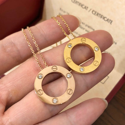 [：Polaidi Jewelry]LOVEネックレス 16MM 3ダイヤモンド