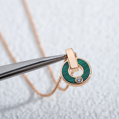 [Polaidi Jewelry]GARI NECKLACE PINK GOLD MALACHITE