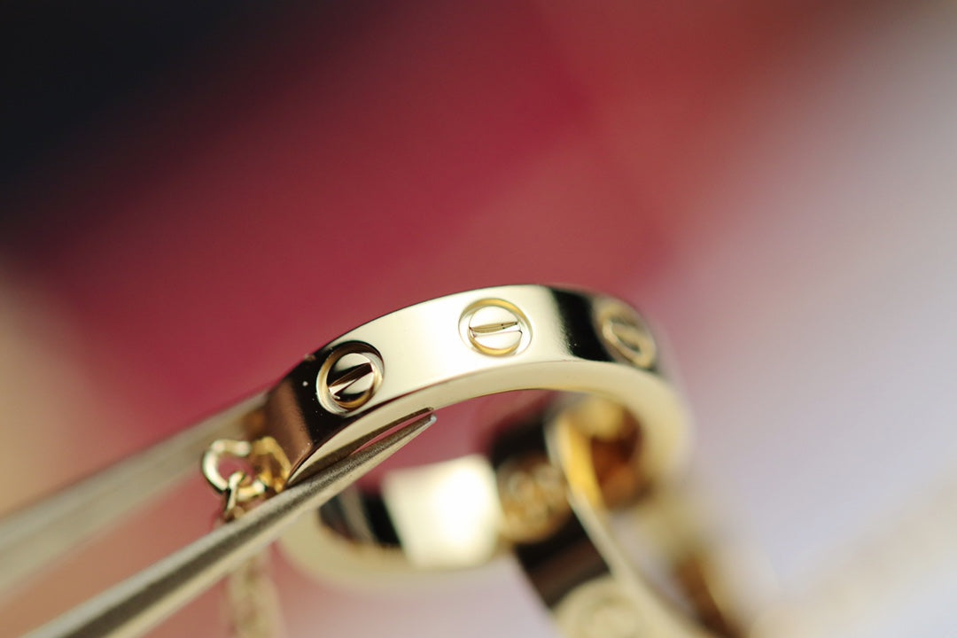 [：Polaidi Jewelry]LOVEネックレス ダブルリング ゴールド