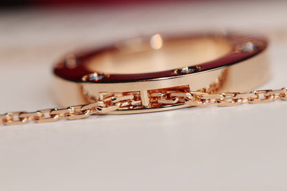 [：Polaidi Jewelry]LOVE NECKLACE 16MM 6 DIAMONDS PINK GOLD