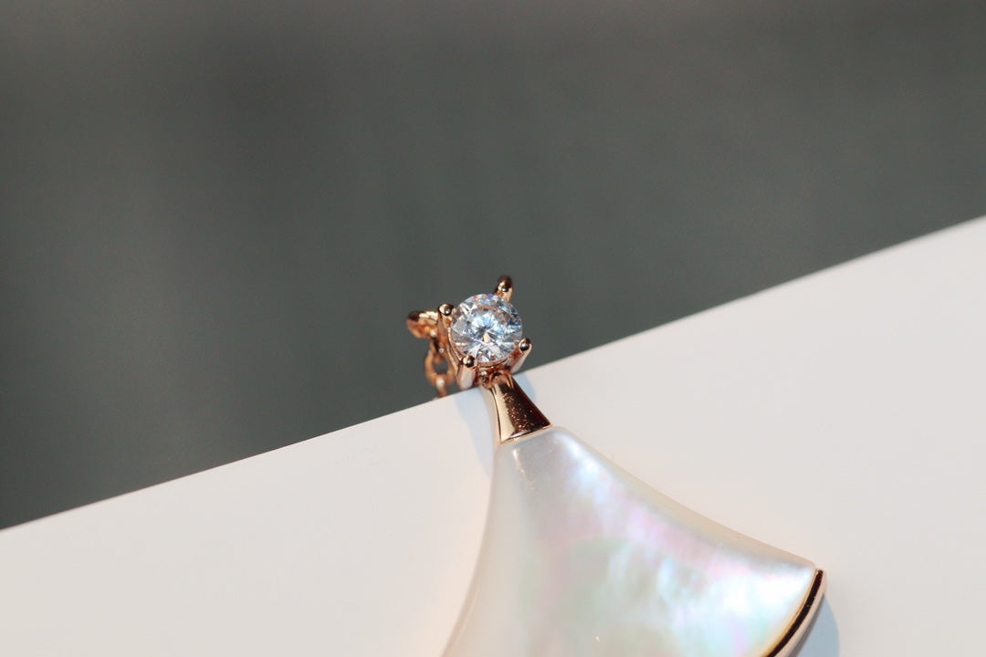 [Polaidi Jewelry]DREAM NECKLACE WHITE MOP PINK GOLD 1 DIAMOND