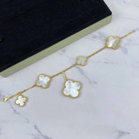 [Perlaura Jewelry ]MAGIC CLOVER MOP GOLD BRACELET 5 MOTIFS