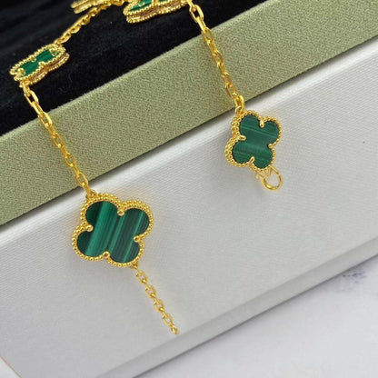 [：Polaidi Jewelry]MAGIC CLOVER MALACHITE GOLD BRACELET 5 MOTIFS