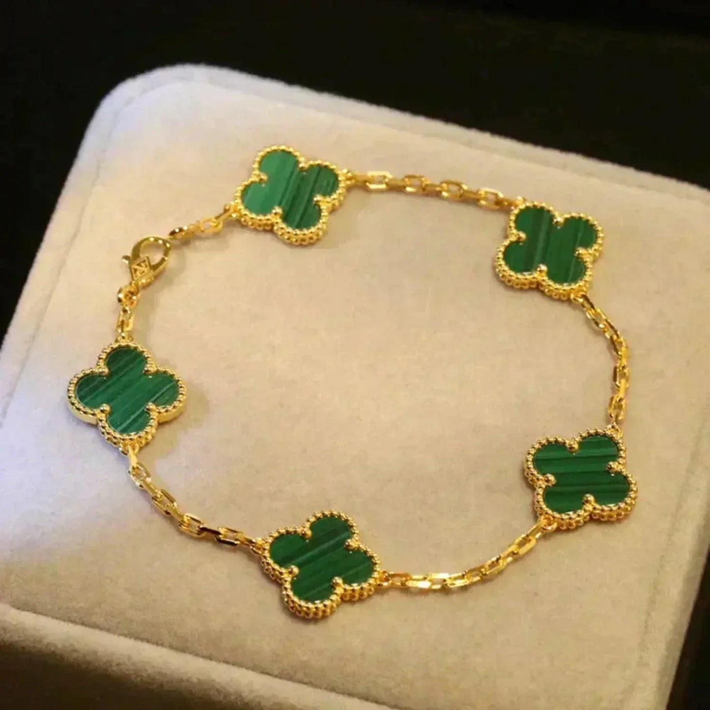[Polaidi Jewelry] CLOVER 5 MOTIF マラカイトブレスレットコレクション