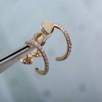 [Perlaura Jewelry ]JUSTE EARRINGS 12.75MM PINK GOLD DIAMOND