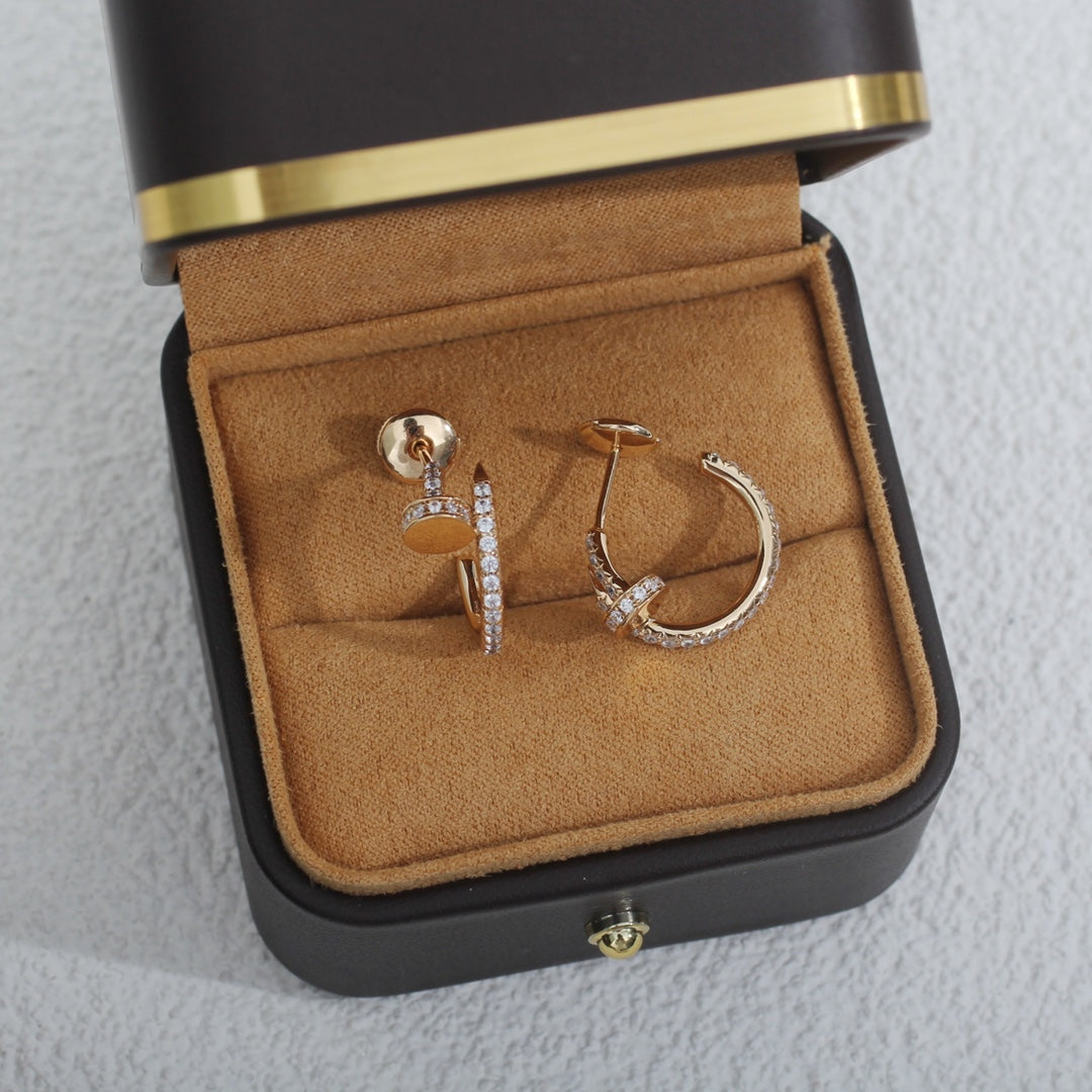 [：Polaidi Jewelry]ジュスト イヤリング 12.75mm ピンクゴールド ダイヤモンド