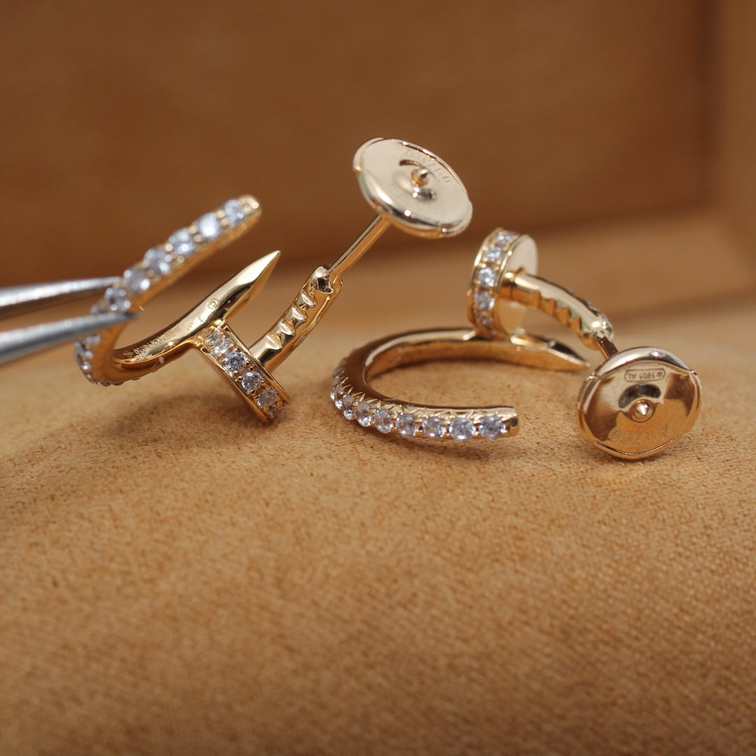 [：Polaidi Jewelry]ジュスト イヤリング 12.75mm ピンクゴールド ダイヤモンド