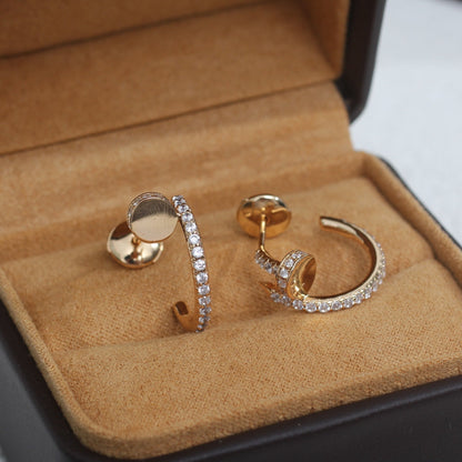 [：Polaidi Jewelry]ジュスト イヤリング 12.75mm ピンクゴールド ダイヤモンド