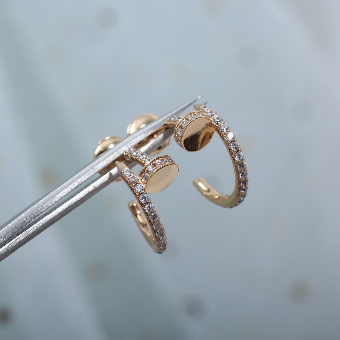[：Polaidi Jewelry]ジュスト イヤリング 12.75mm ピンクゴールド ダイヤモンド