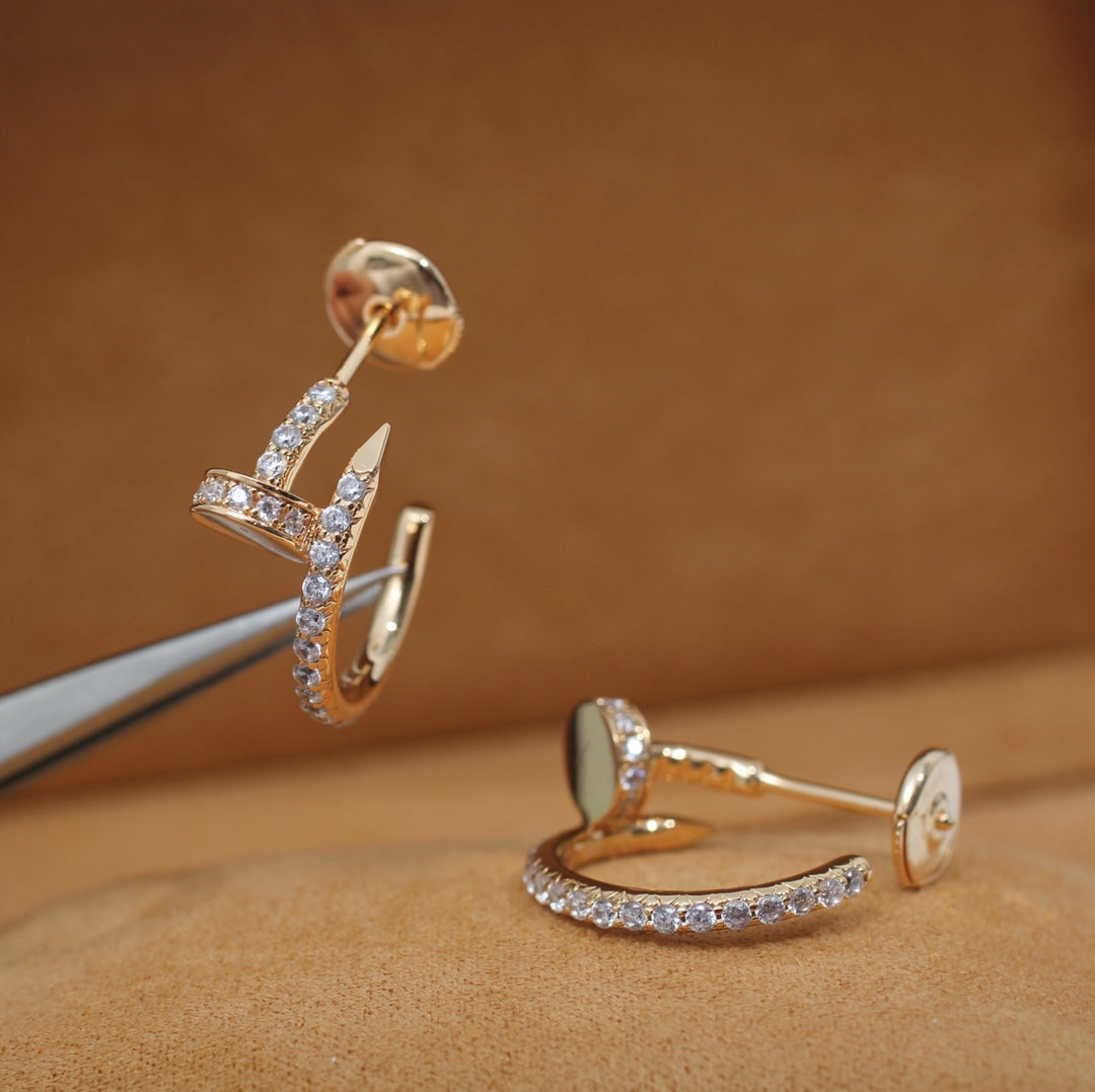 [：Polaidi Jewelry]ジュスト イヤリング 12.75mm ピンクゴールド ダイヤモンド
