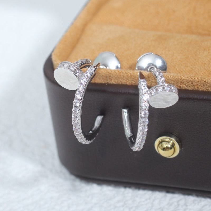 [：Polaidi Jewelry]ジュスト イヤリング 12.75MM シルバー ダイヤモンド