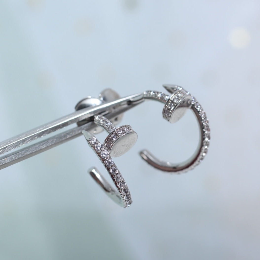 [：Polaidi Jewelry]ジュスト イヤリング 12.75MM シルバー ダイヤモンド