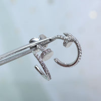 [Perlaura Jewelry ]JUSTE EARRINGS 12.75MM SILVER DIAMOND