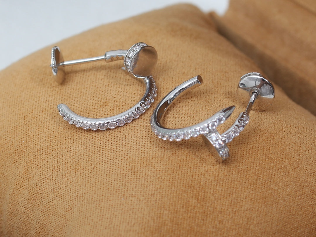 [：Polaidi Jewelry]ジュスト イヤリング 12.75MM シルバー ダイヤモンド