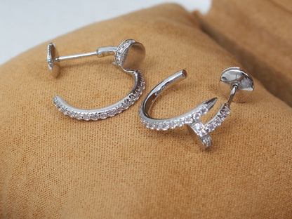 [：Polaidi Jewelry]ジュスト イヤリング 12.75MM シルバー ダイヤモンド