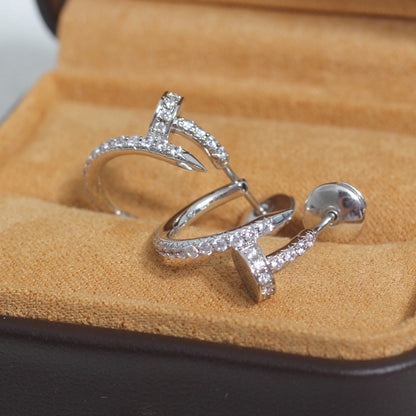 [：Polaidi Jewelry]ジュスト イヤリング 12.75MM シルバー ダイヤモンド