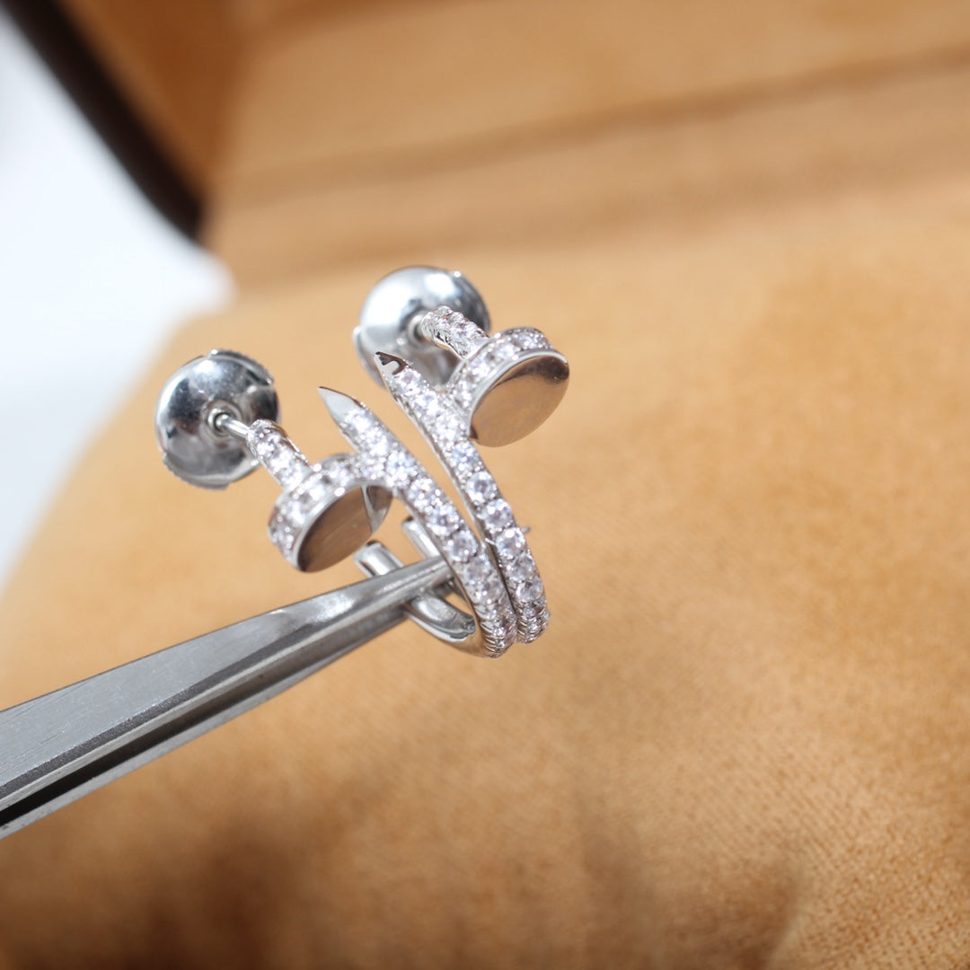 [：Polaidi Jewelry]ジュスト イヤリング 12.75MM シルバー ダイヤモンド