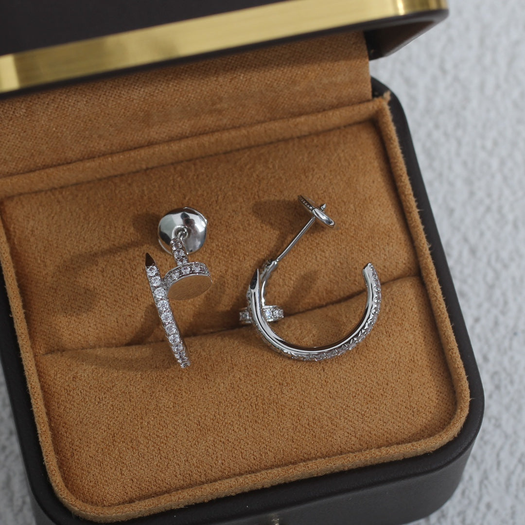 [Polaidi Jewelry]JUSTE EARRINGS 12.75MM SILVER DIAMOND