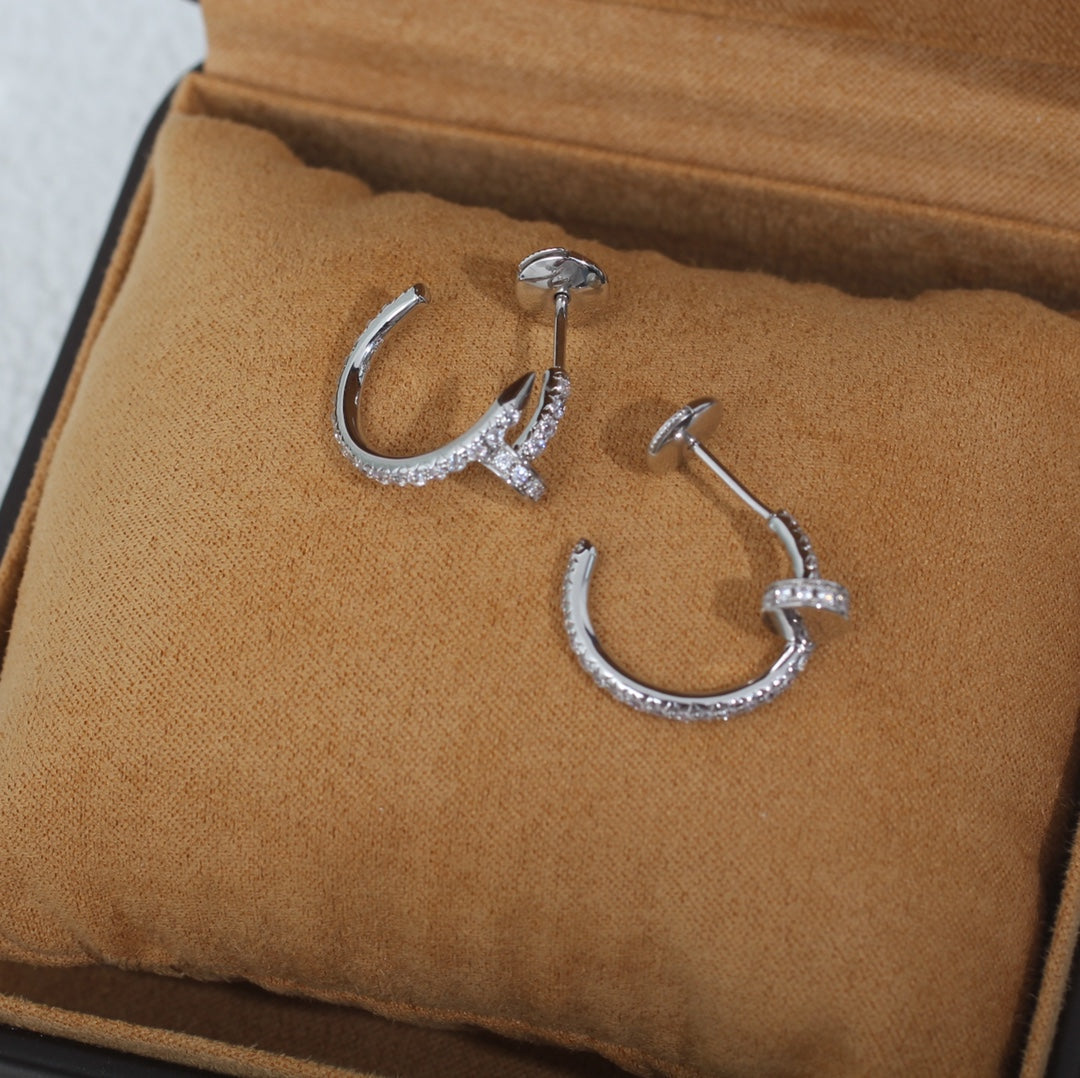 [：Polaidi Jewelry]ジュスト イヤリング 12.75MM シルバー ダイヤモンド