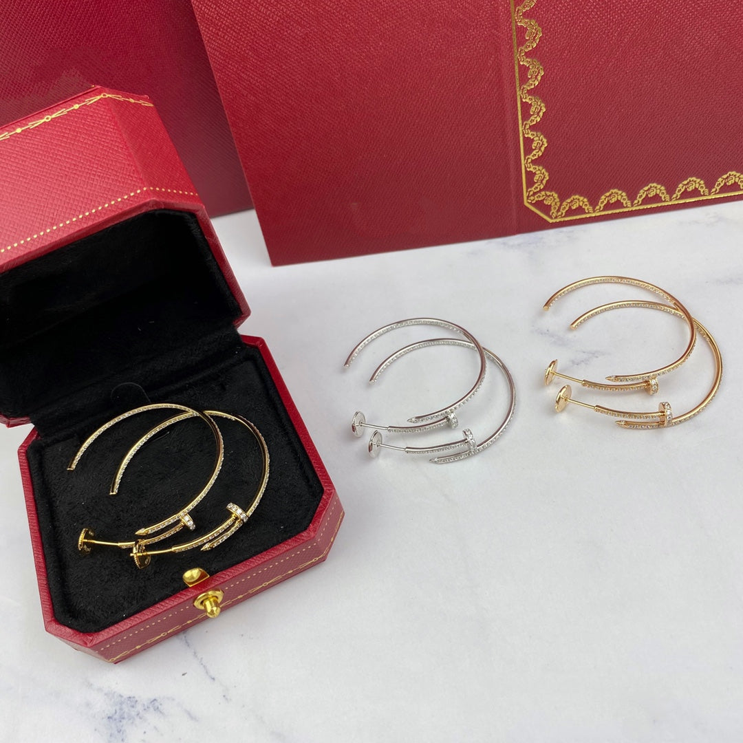 [：Polaidi Jewelry]ジュスト イヤリング フルダイヤ 1.8mm