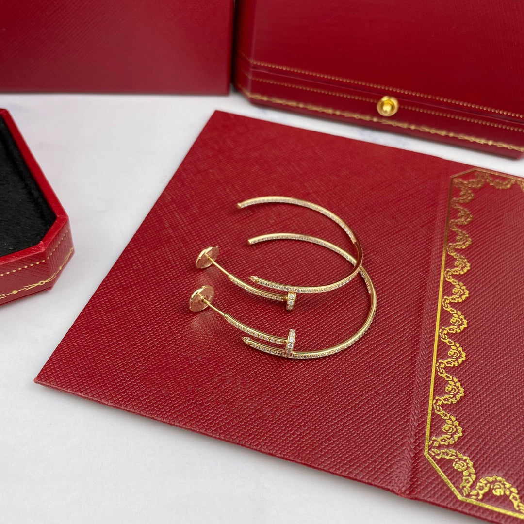 [：Polaidi Jewelry]ジュスト イヤリング フルダイヤ 1.8mm