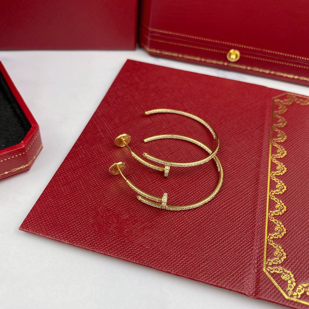 [：Polaidi Jewelry]ジュスト イヤリング フルダイヤ 1.8mm