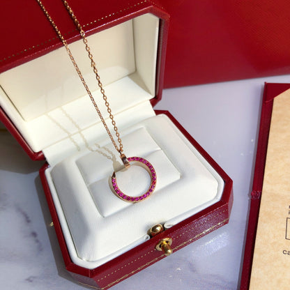 [Polaidi Jewelry]JUSTE NECKLACE GOLD RED DIAMONDS