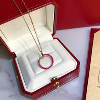 [Perlaura Jewelry ]JUSTE NECKLACE GOLD RED DIAMONDS