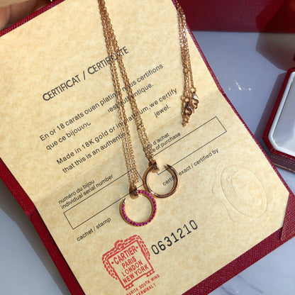 [Polaidi Jewelry]JUSTE NECKLACE GOLD RED DIAMONDS