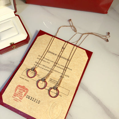 [：Polaidi Jewelry]JUSTE NECKLACE GOLD RED DIAMONDS