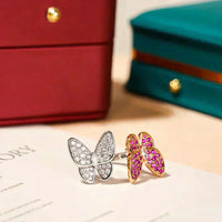 [Perlaura Jewelry ]TWIN BUTTERFLY DIAMOND RING