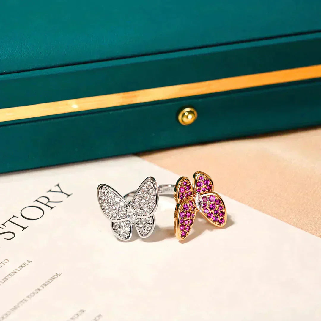 [：Polaidi Jewelry]TWIN BUTTERFLY DIAMOND RING