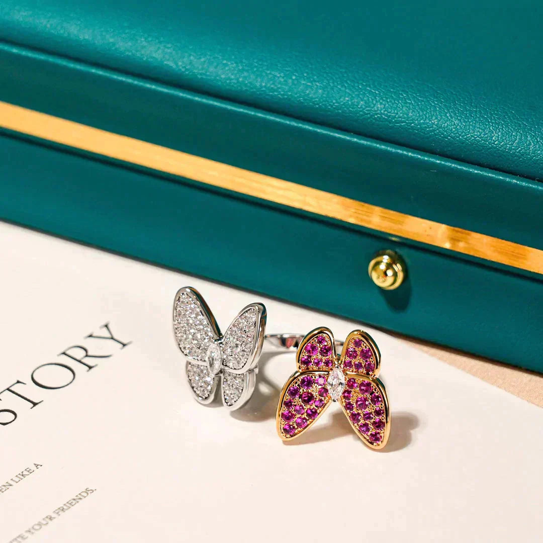 [：Polaidi Jewelry]TWIN BUTTERFLY DIAMOND RING