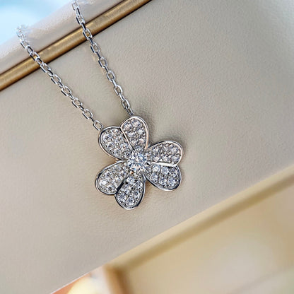 [：Polaidi Jewelry]クローバーダイヤモンドネックレス シルバー