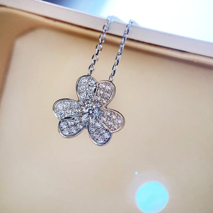 [：Polaidi Jewelry]クローバーダイヤモンドネックレス シルバー