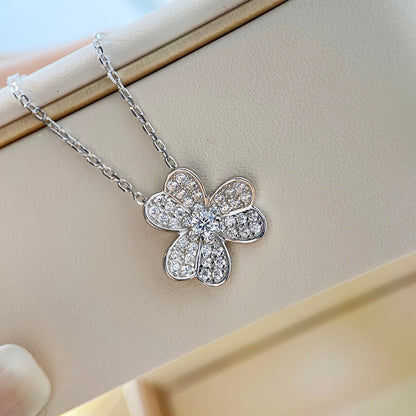 [：Polaidi Jewelry]クローバーダイヤモンドネックレス シルバー