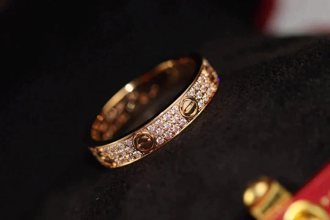 [Polaidi Jewelry]LOVE RING 3.6MM DIAMOND PAVED